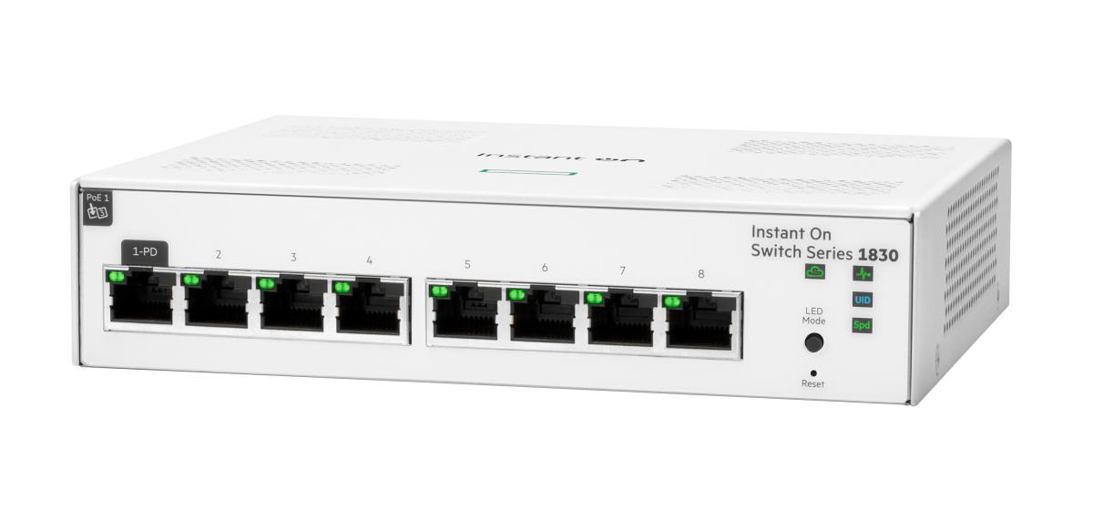 Hewlett-Packard Enterprise Aruba Instant On 1830 8G Switch, 8 RJ-45 10/100/1000 ports