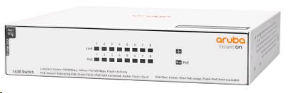 Hewlett-Packard Enterprise Aruba Instant On 1430 8G Class4 PoE 64W Switch, 8 RJ-45 10/100/1000 Class 4 PoE ports