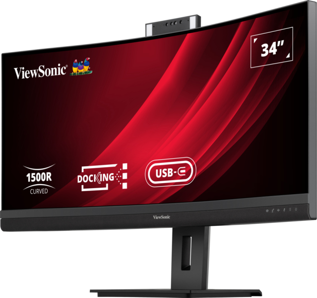 VIEWSONIC Curved Video Conferencing USB-c Monitor - Vg3457cv - 34in - 3440x1440 (wqhd) - Docking Pop-up Webcam Speakers