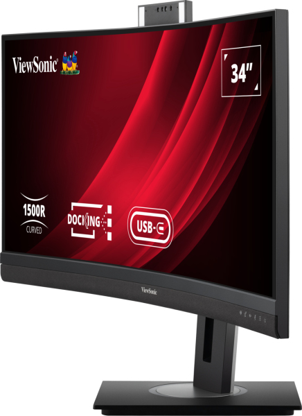 VIEWSONIC Curved Video Conferencing USB-c Monitor - Vg3457cv - 34in - 3440x1440 (wqhd) - Docking Pop-up Webcam Speakers