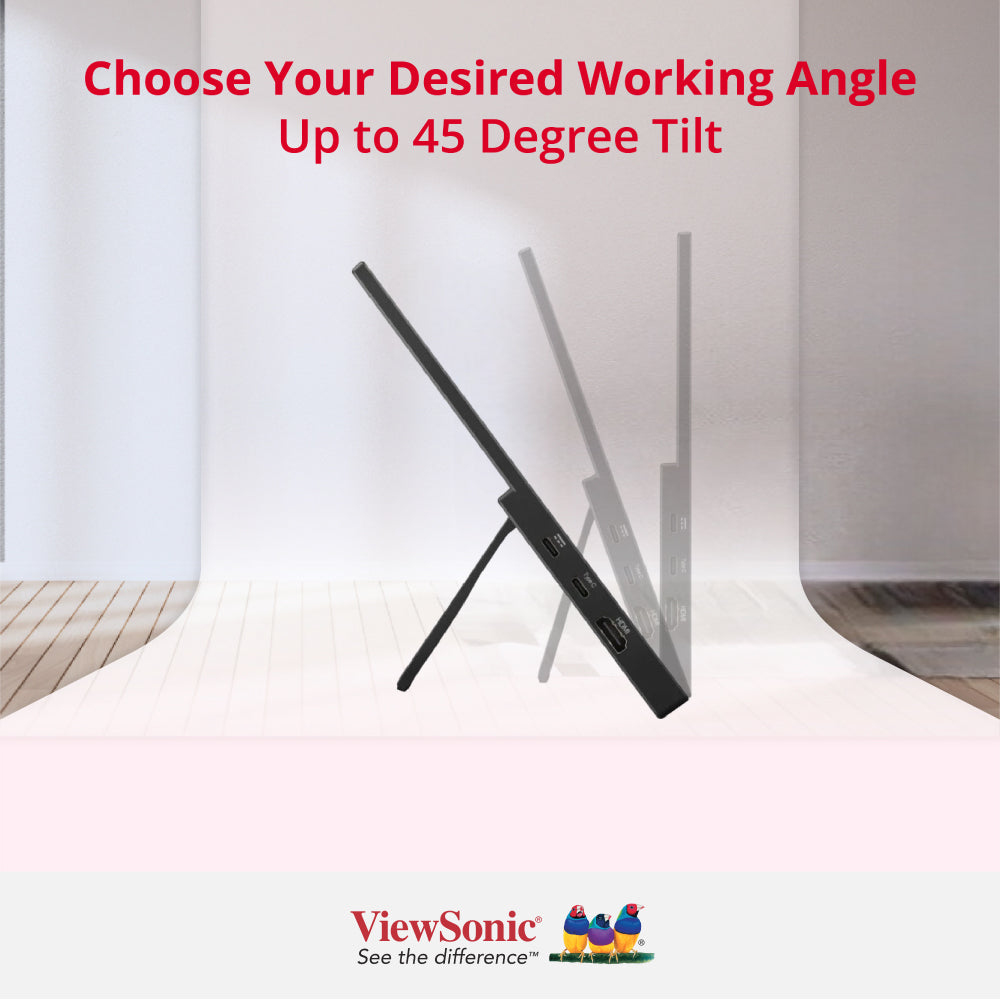 VIEWSONIC Portable USB-C Monitor - ThinkVision VA1650 - 16in - 1920x1080 (Full HD) - IPS