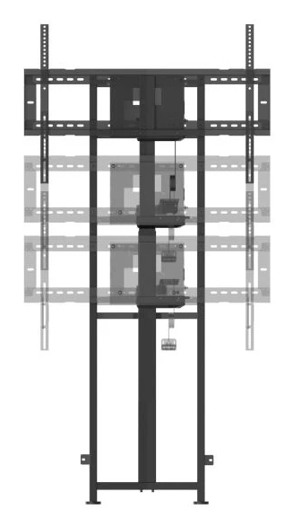 VIEWSONIC Monitor Mount - VB-STND-104 - wall - 1 monitor - height adjustment - 55 to 86in - Black - Optional Trolley Conversion