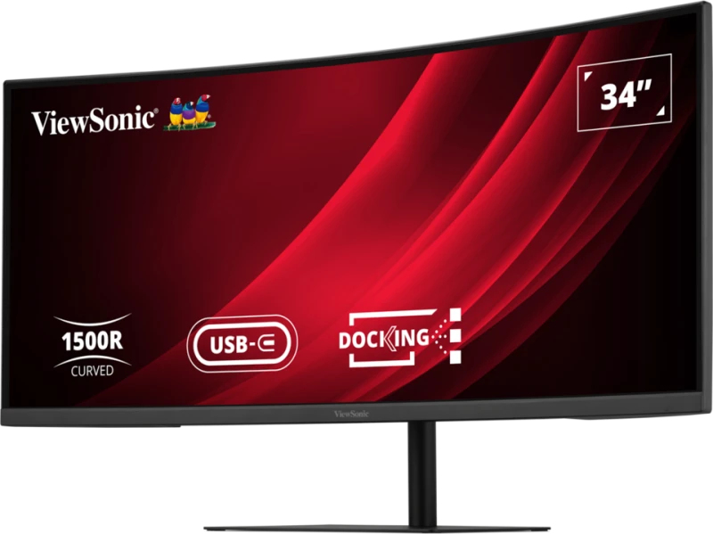 VIEWSONIC Curved USB-C Monitor - VG3419C-2 - 34in - 3440x1440 (UWQHD) - VA Speakers 120Hz  - 96W Power Delivery