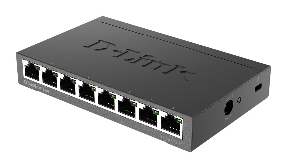 D-LINK Desktop Switch Gigabit Dgs-108 8-port 10/100/1000 Metal Housing (dgs-108/b)