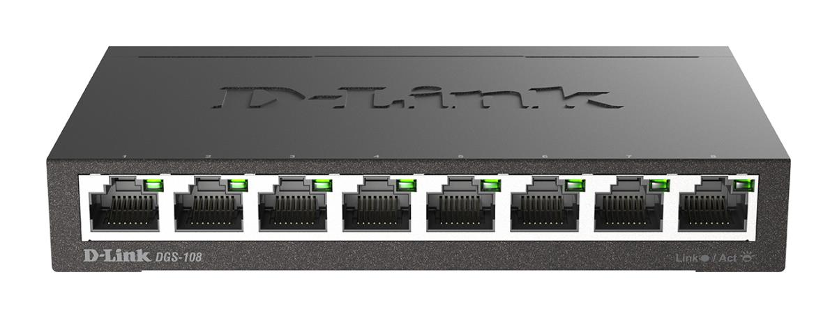 D-LINK Desktop Switch Gigabit Dgs-108 8-port 10/100/1000 Metal Housing (dgs-108/b)
