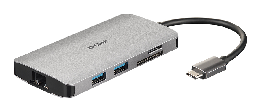 D-LINK Dub-810 8-in-1 USB-c With Hdmi / Ethernet / Card Reader / Power Delivery