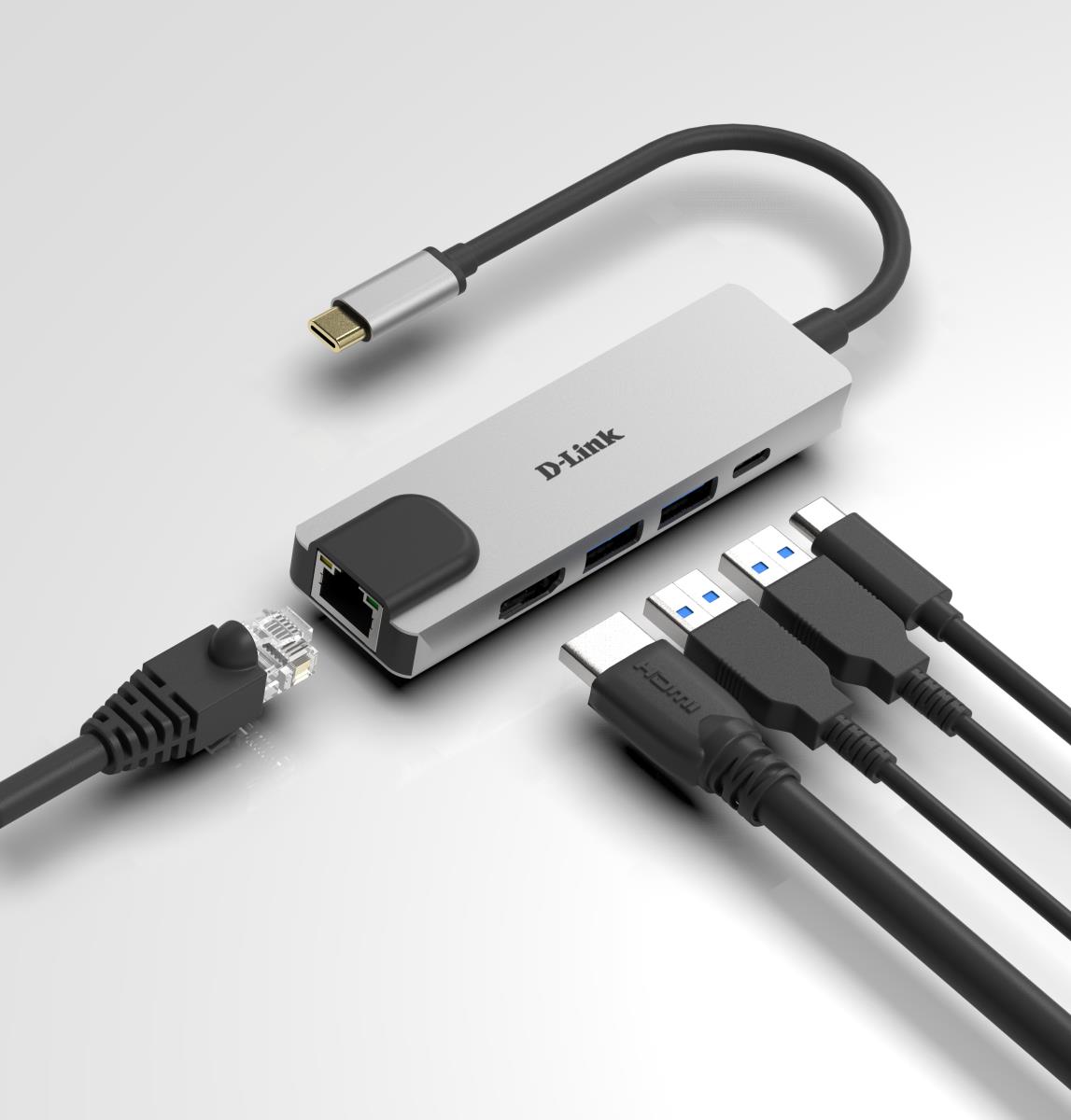 D-LINK Hub Dub-m520 5-in-1 USB-c With Hdmi / Ethernet And Power Delivery