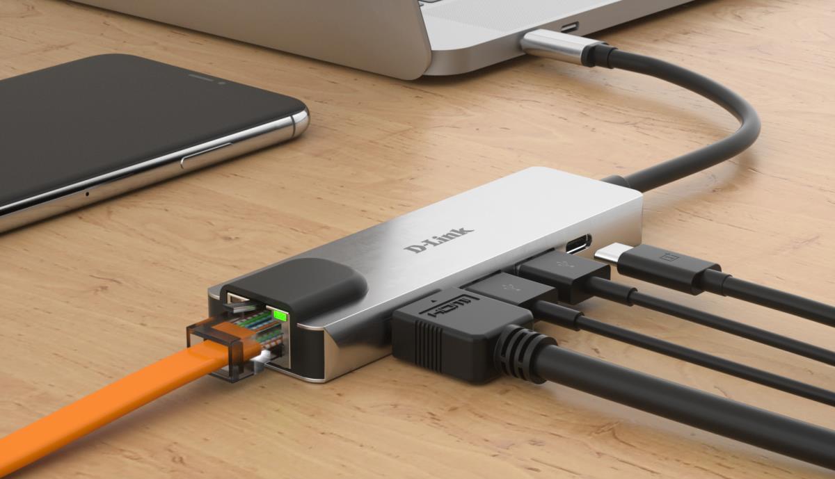 D-LINK Hub Dub-m520 5-in-1 USB-c With Hdmi / Ethernet And Power Delivery