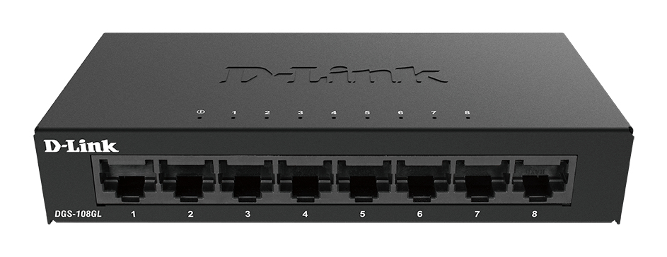 D-LINK Desktop Switch Gigabit Dgs-108glb 8-port 10/100/1000 Unmanaged Metal Housing