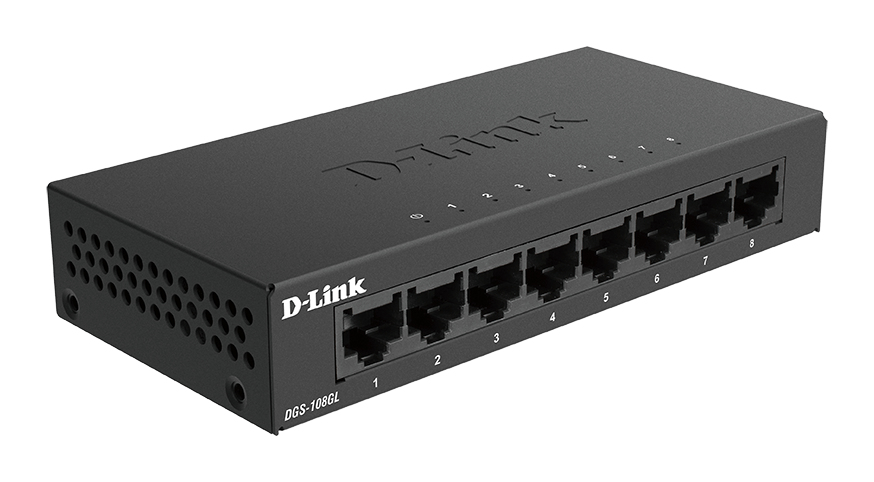 D-LINK Desktop Switch Gigabit Dgs-108glb 8-port 10/100/1000 Unmanaged Metal Housing