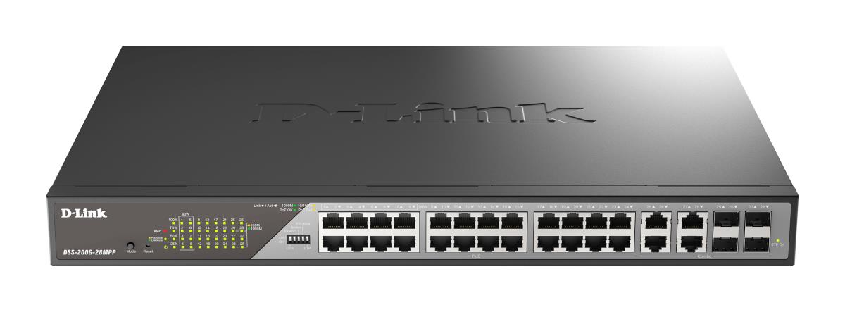 D-LINK Switch Dss-200g-28mpp 8-port 10/100/1000 Poe Gigabit Ethernet Surveillance