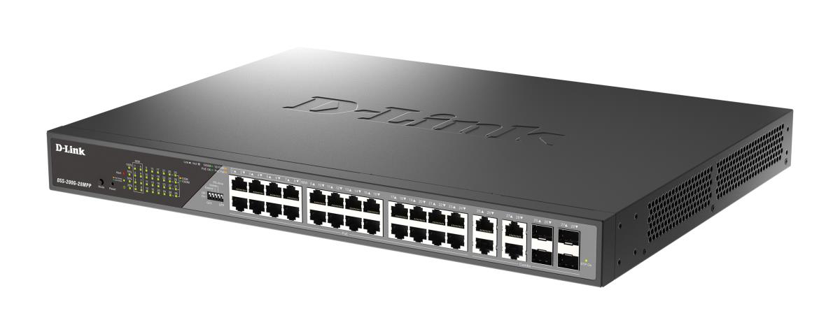 D-LINK Switch Dss-200g-28mppb 28-port 10/100/1000 Poe++ Gigabit Ethernet Surveillance