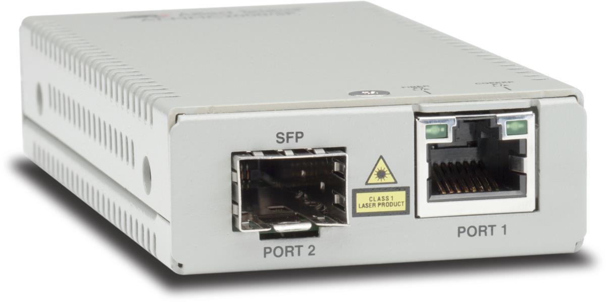 ALLIED TELESIS 10/100/1000t To 1000x/sfp Mini Media Converter Universal Psu