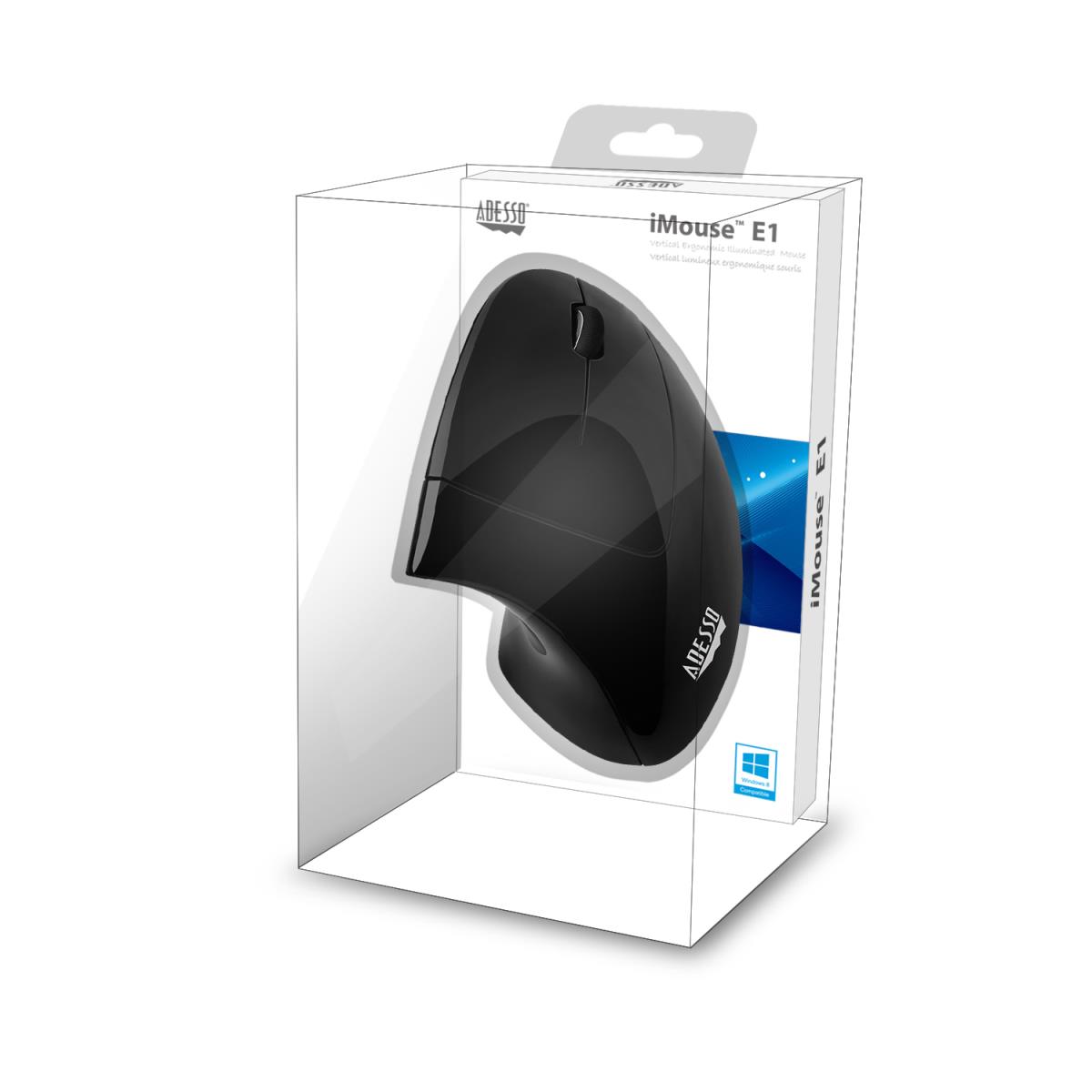 ADESSO Vertical Illuminated Ergonomic USB Mouse