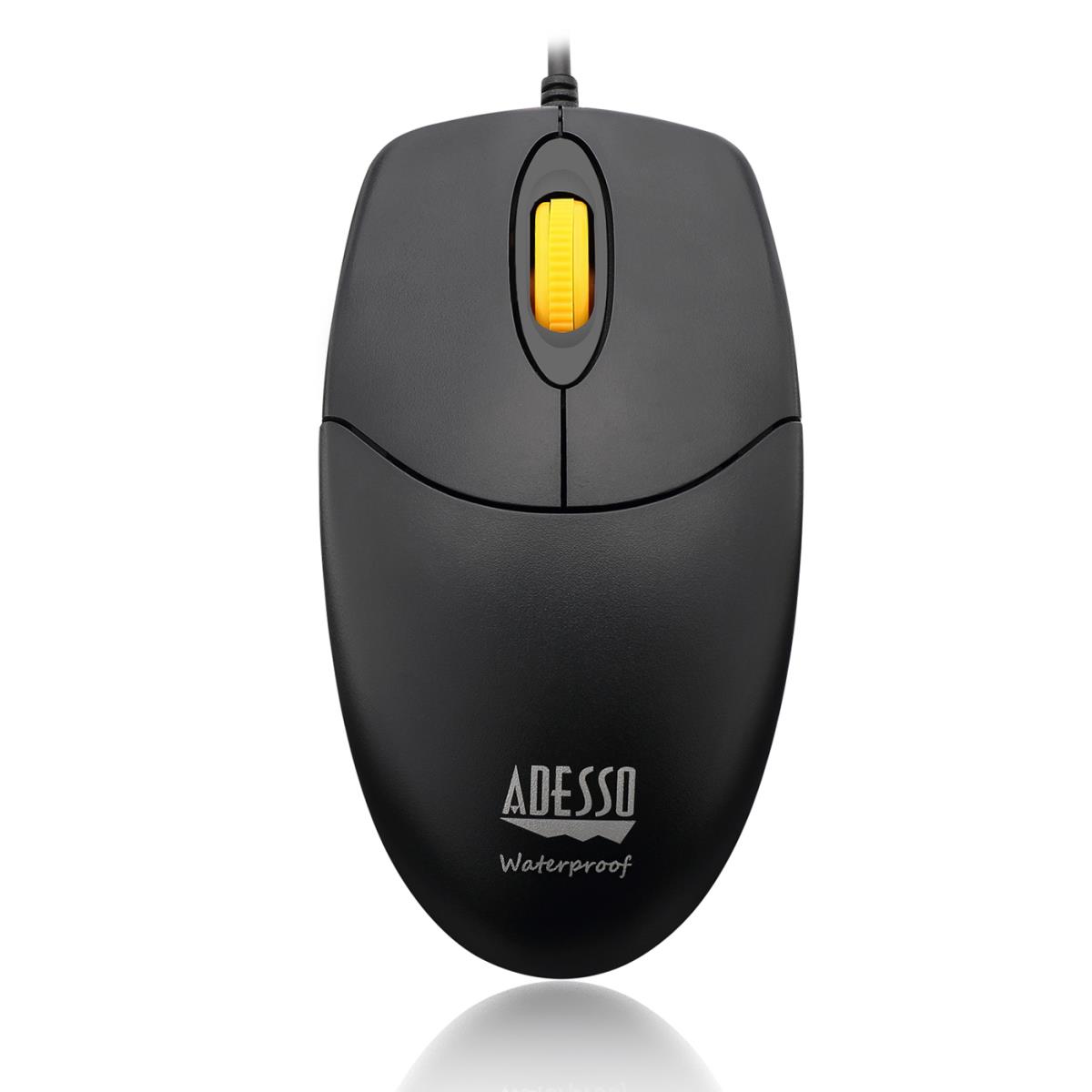 ADESSO Imouse W3 Ip65 Waterproof Antimicrobial USB Optical Mouse Black