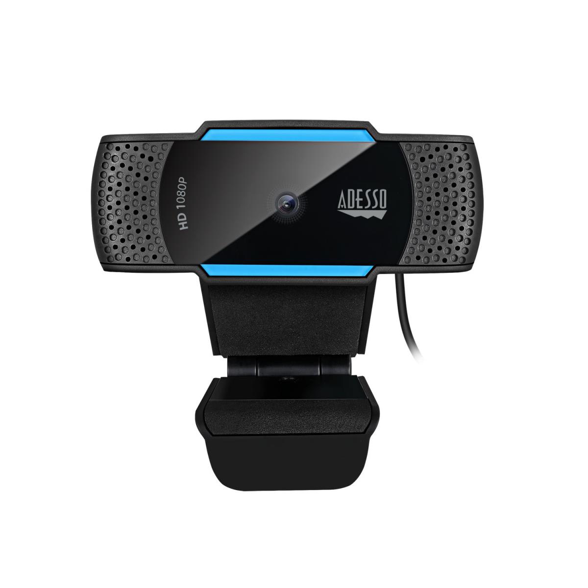 ADESSO Cybertrack H5 1080p USB Webcam With Dual Built-in Microphone, Privacy Shutter Cover & Tripod Mount