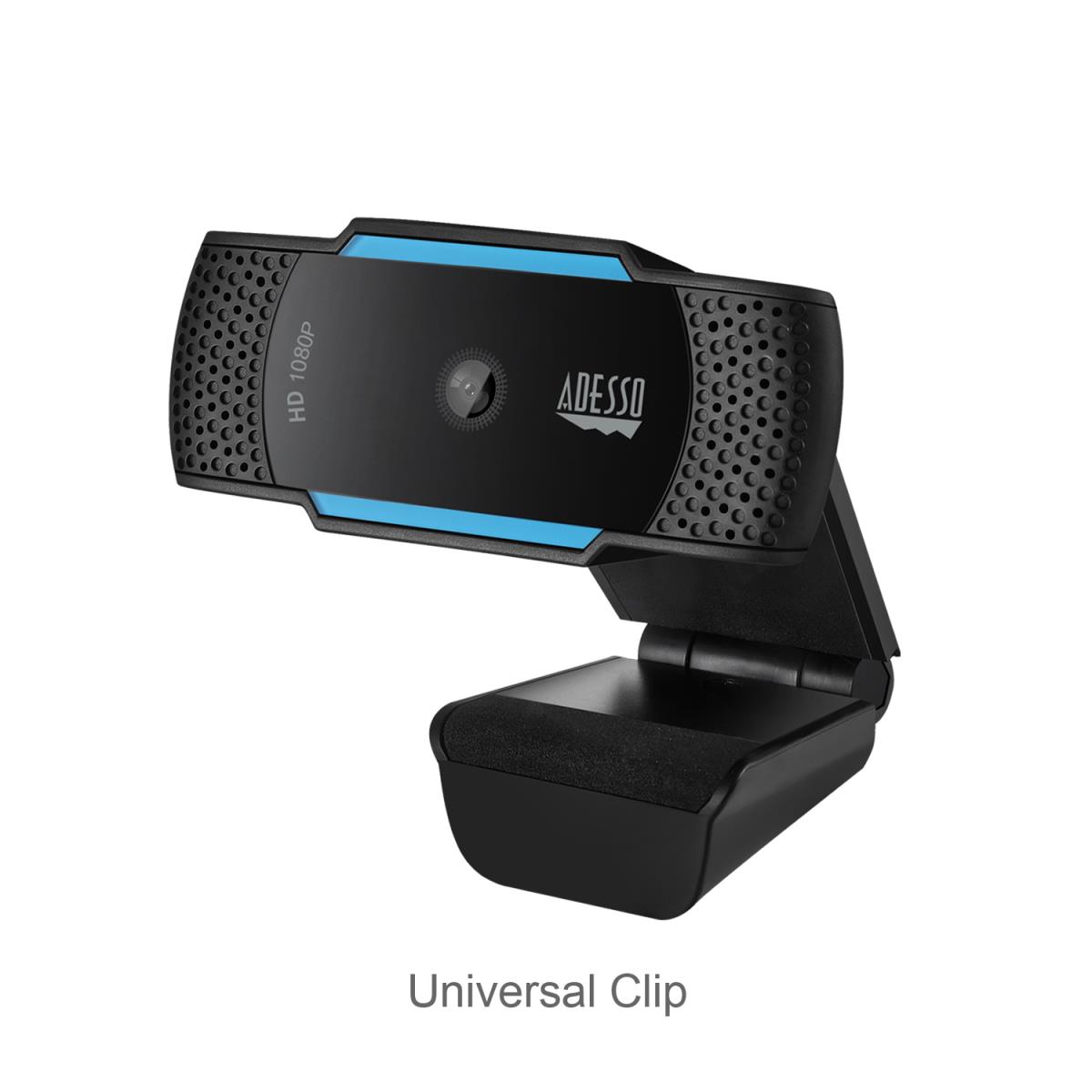ADESSO Cybertrack H5 1080p USB Webcam With Dual Built-in Microphone, Privacy Shutter Cover & Tripod Mount