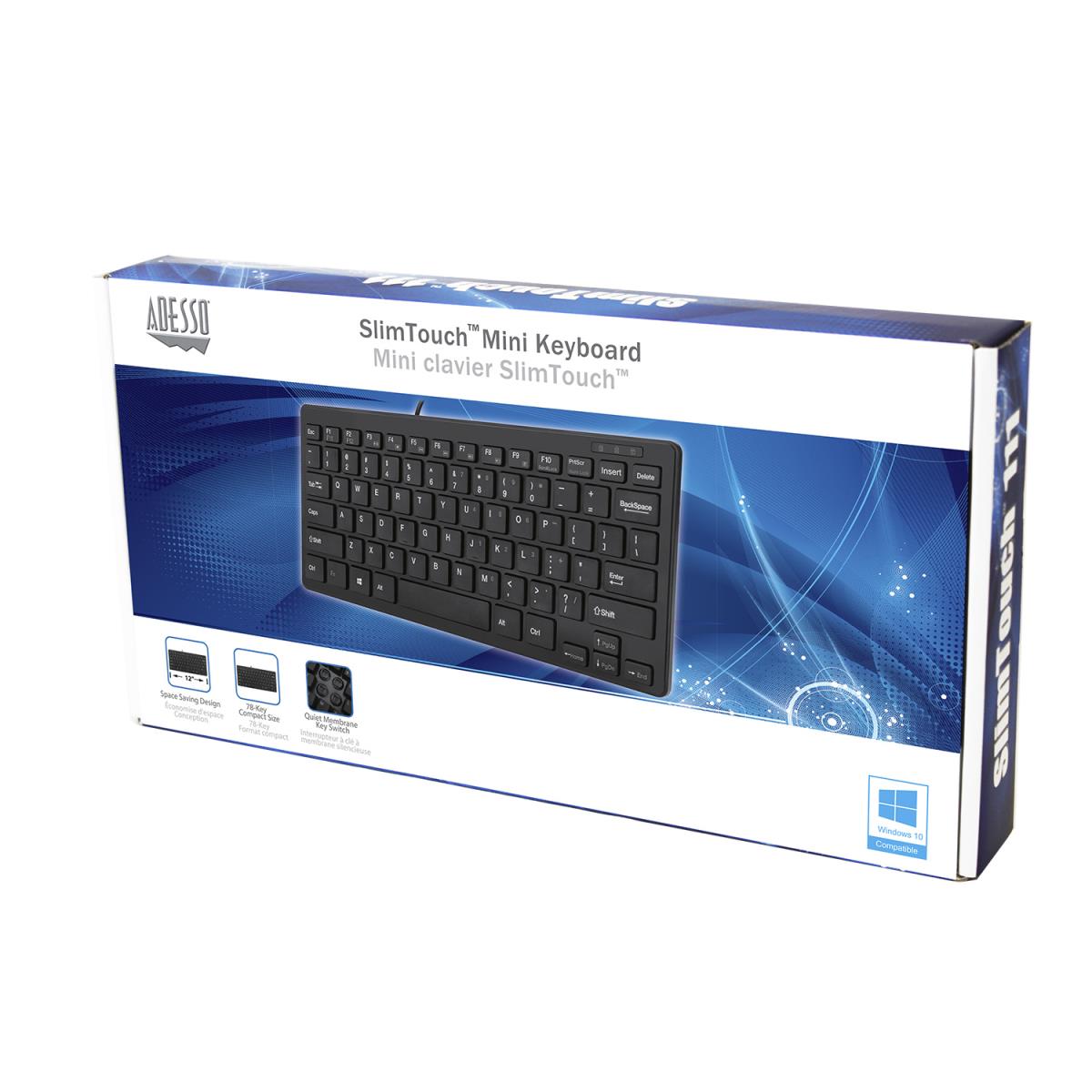 ADESSO Slim Touch Mini Keyboard USB
