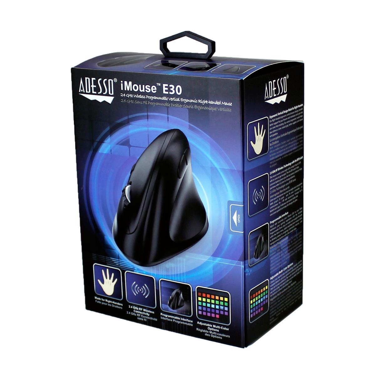ADESSO Imouse E30 Wireless Vertical Ergonomic Mouse With Adjustable Weight