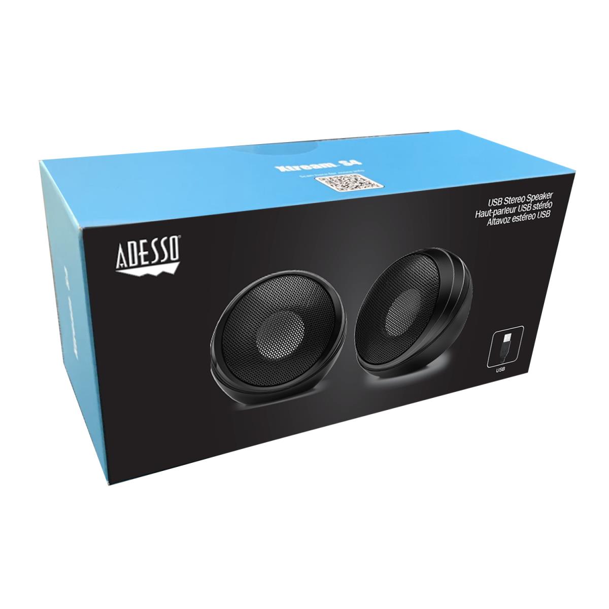 ADESSO USB-powered Desktop Speaker 5w X 2
