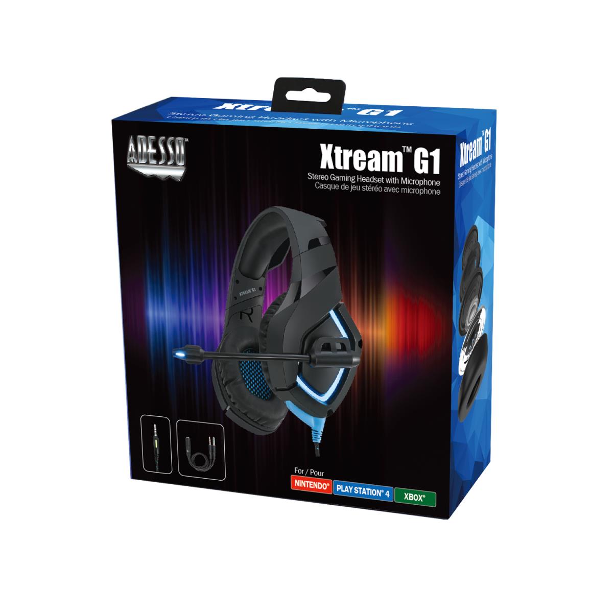 ADESSO Xtream G1 Stereo Headset With Microphone For Pc Playstation Xbox And Nientendo