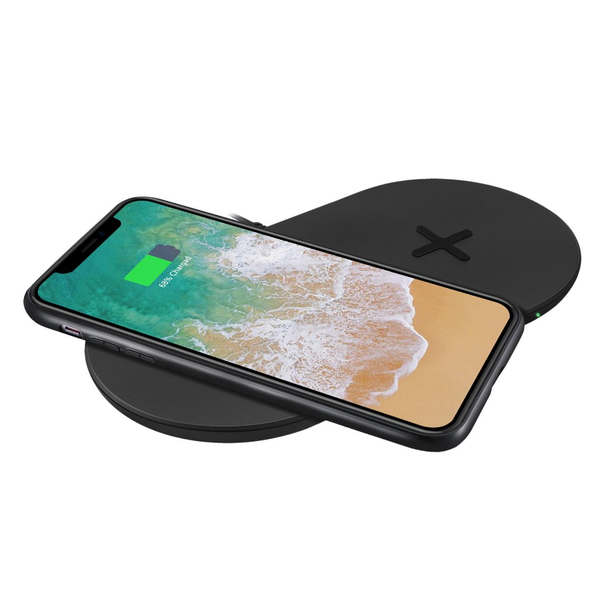 ADESSO 15w Max Dual Wireless 2 Coils Qi-certified Fast Charging Pad