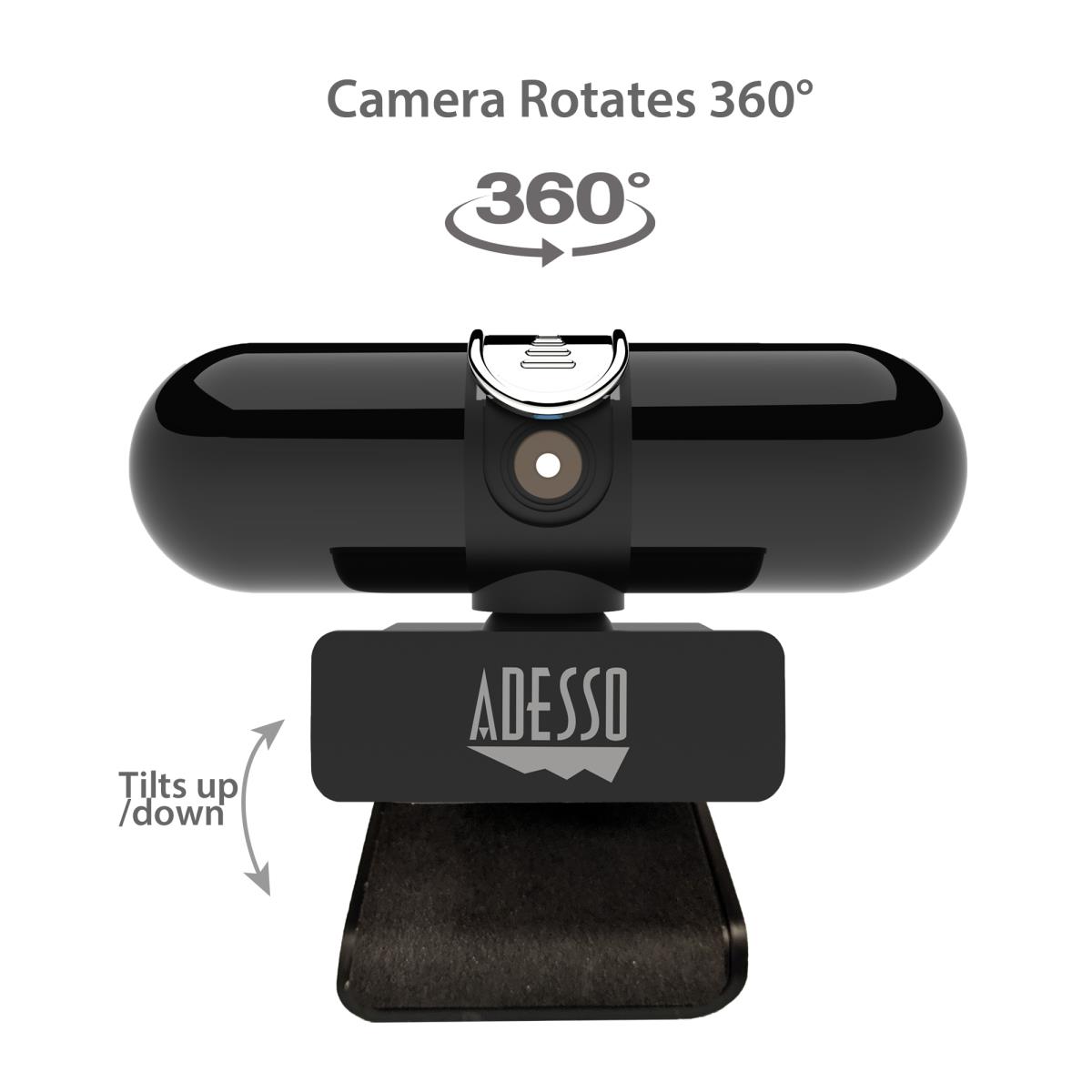 ADESSO 2k Quad Hd Webcam With Autofocus  Built-in Dual Microphones