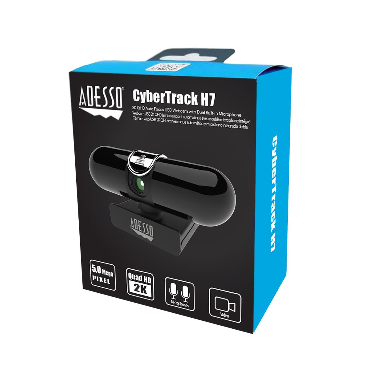 ADESSO 2k Quad Hd Webcam With Autofocus  Built-in Dual Microphones