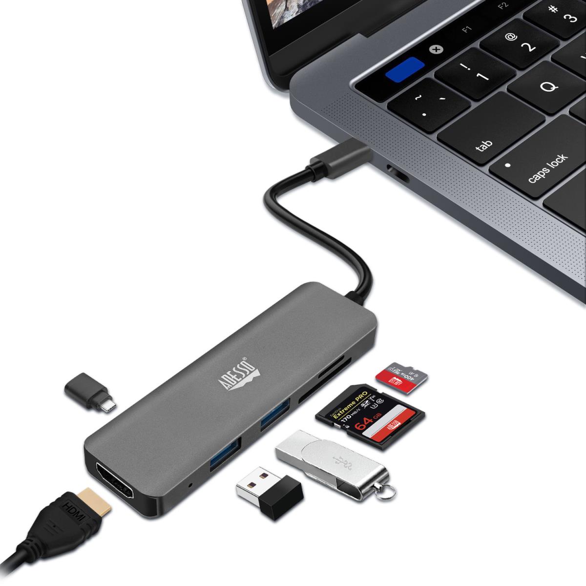ADESSO 6-in-1 USB-c Multi-port Docking Station (taa Compliant)