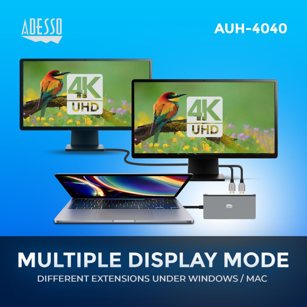ADESSO Docking Station 9-in-1 USB-c Multi-port