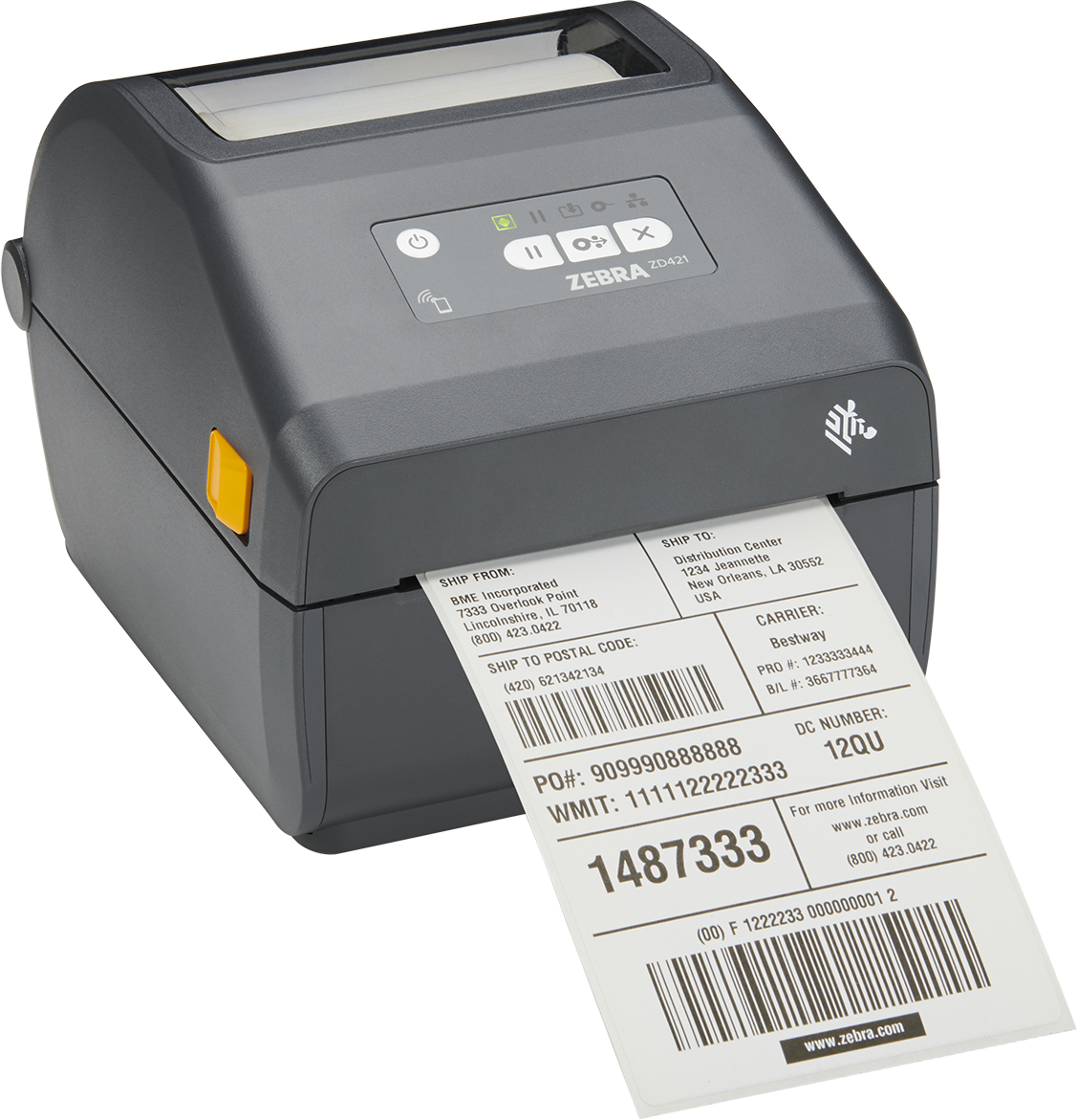 ZEBRA Zd421c - Thermal Transfer Cartridge - 108mm - 300dpi - USB And Ethernet With Tear Off