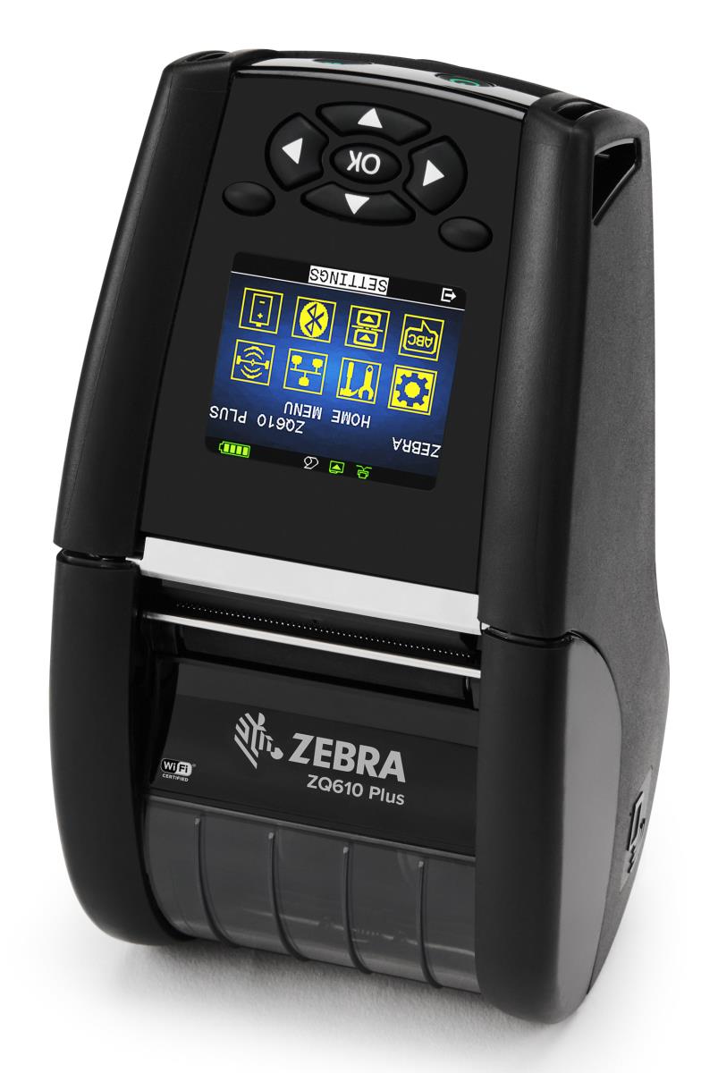 ZEBRA Zq610 Plus - Mobile Printer - Direct Thermal - 72mm - USB / Bluetooth / Wi-Fi With Shoulder Strap, Belt Clip