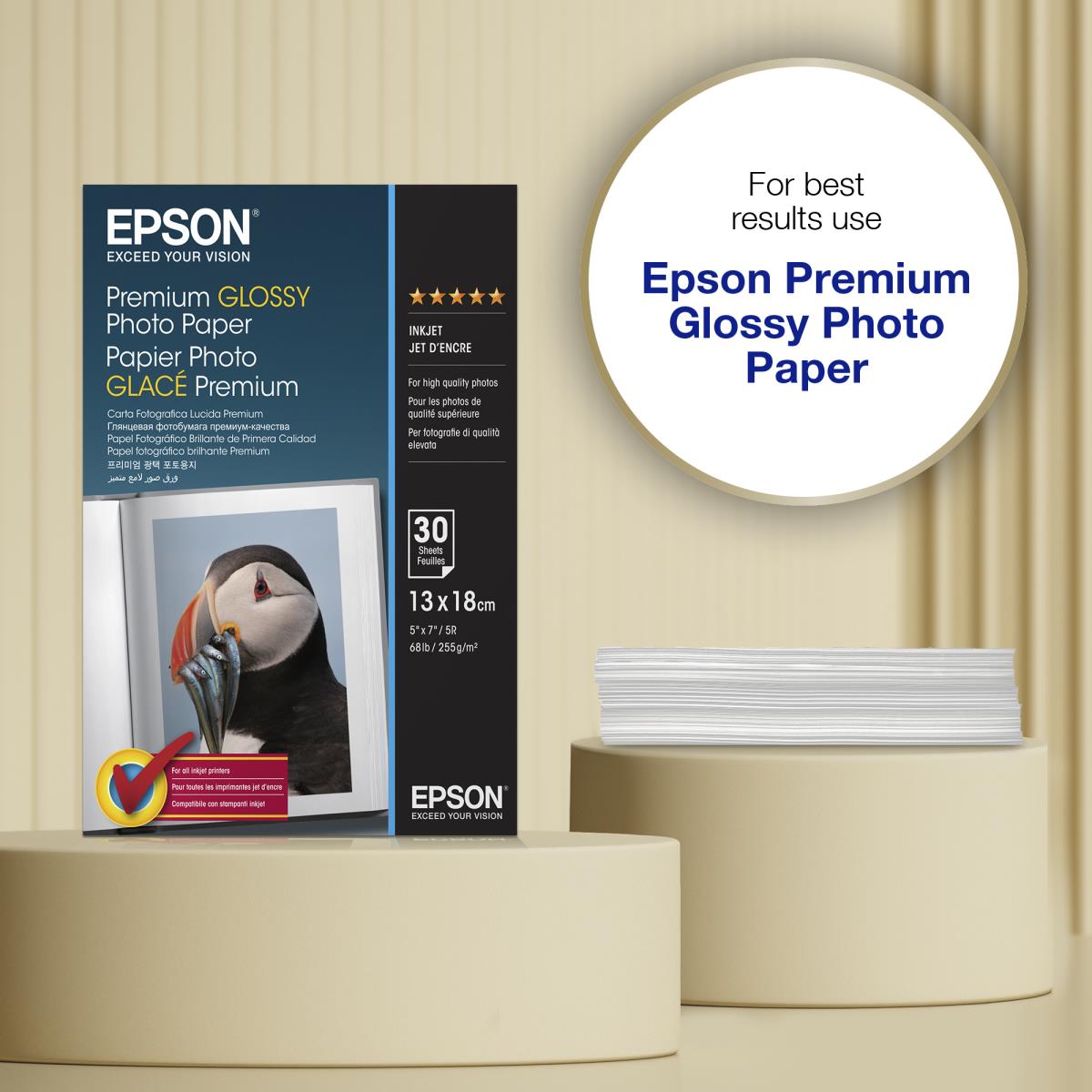 EPSON Premium Glossy Photo Paper 13x18cm 255 G/m2 30sheets
