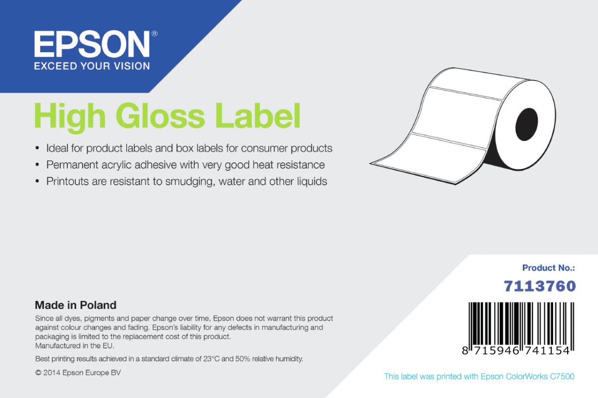EPSON High Gloss Label Die-cut Roll 102mm X 152mm 800 Labels