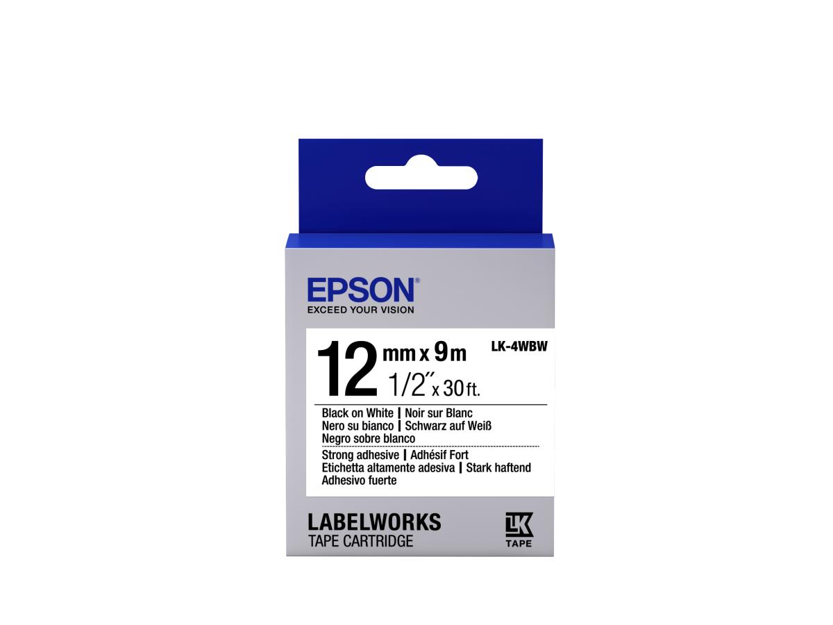 EPSON Label Strong Haftend Lk-4wbw 12mm Black/white