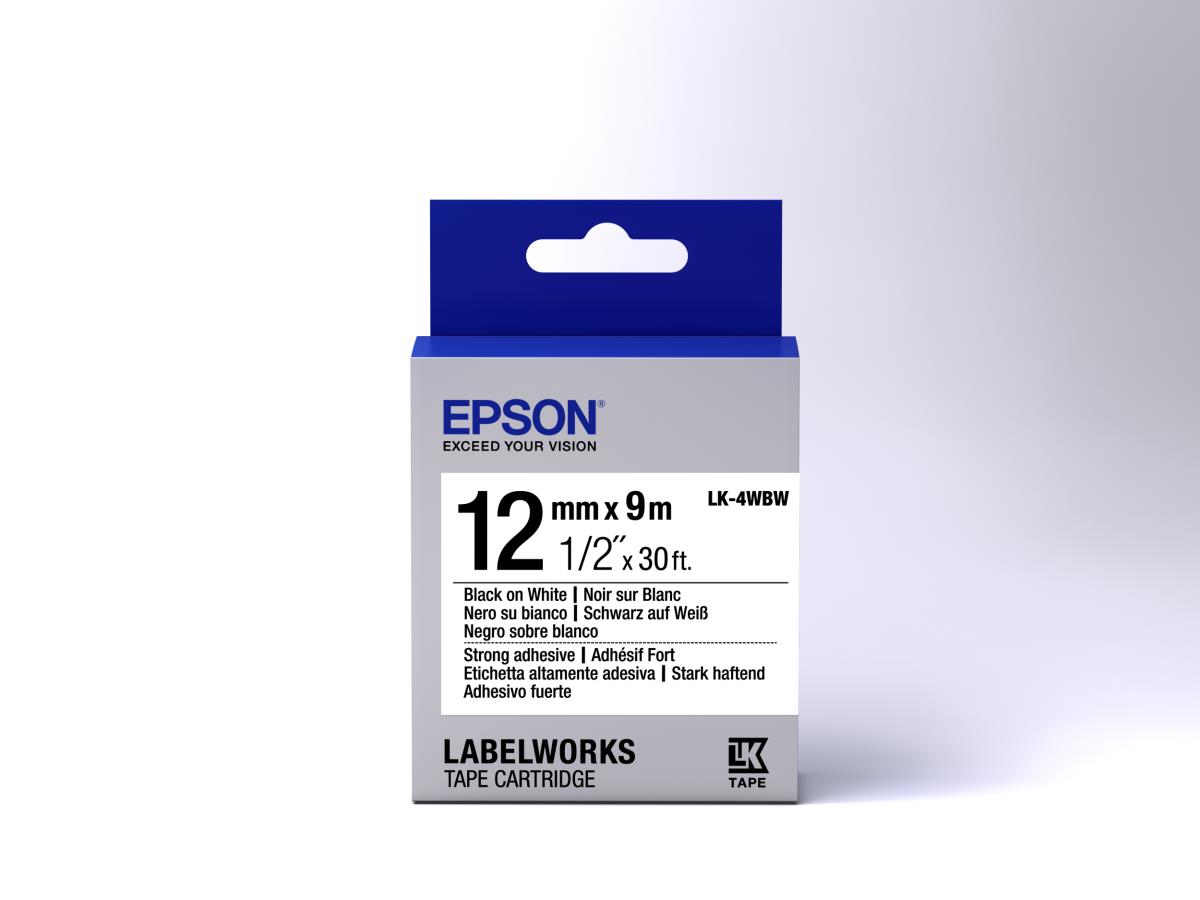 EPSON Label Strong Haftend Lk-4wbw 12mm Black/white