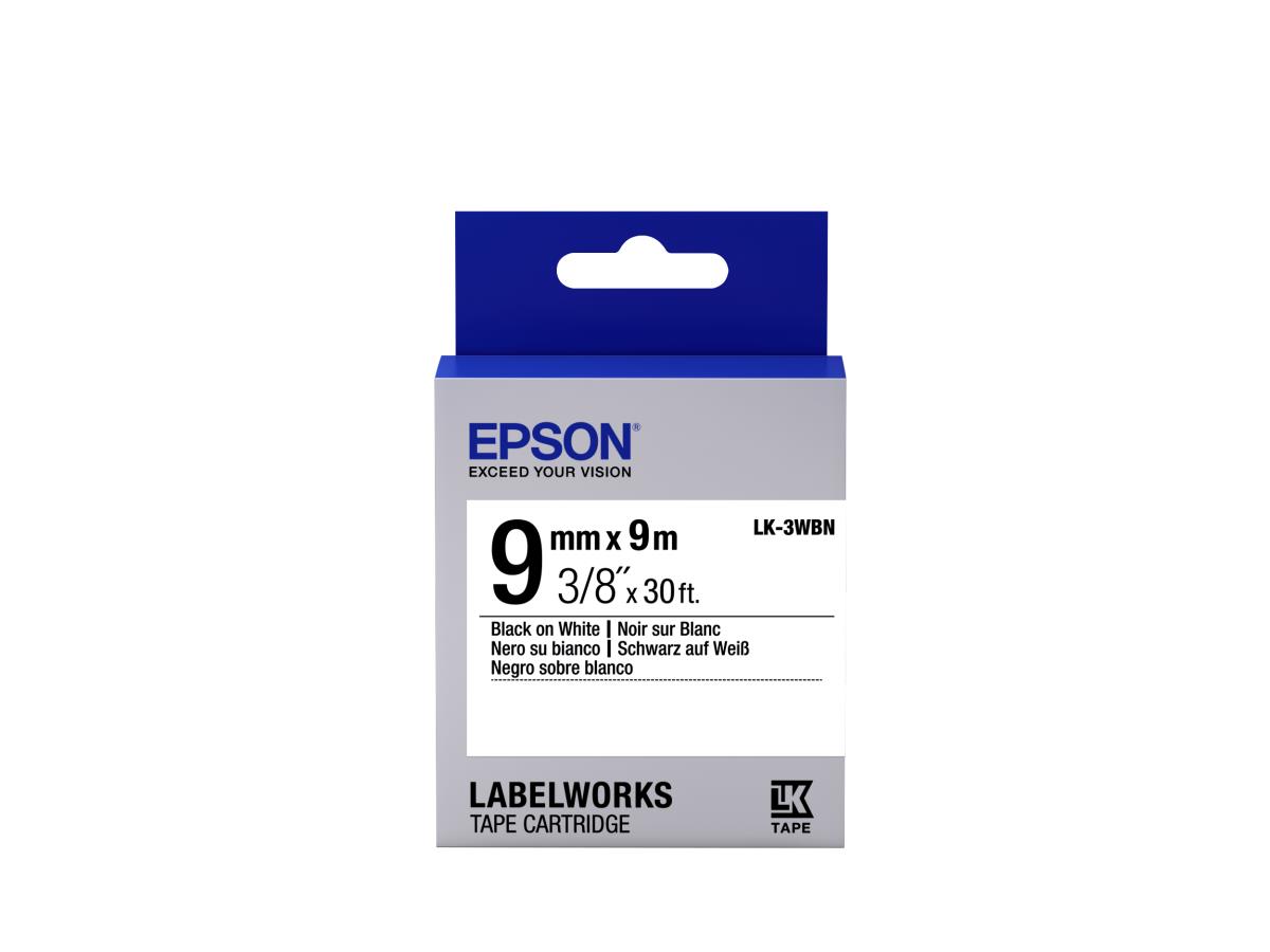 EPSON Label Cartridge Standard Lk-3wbn Standard Black/white 9mm (9m)