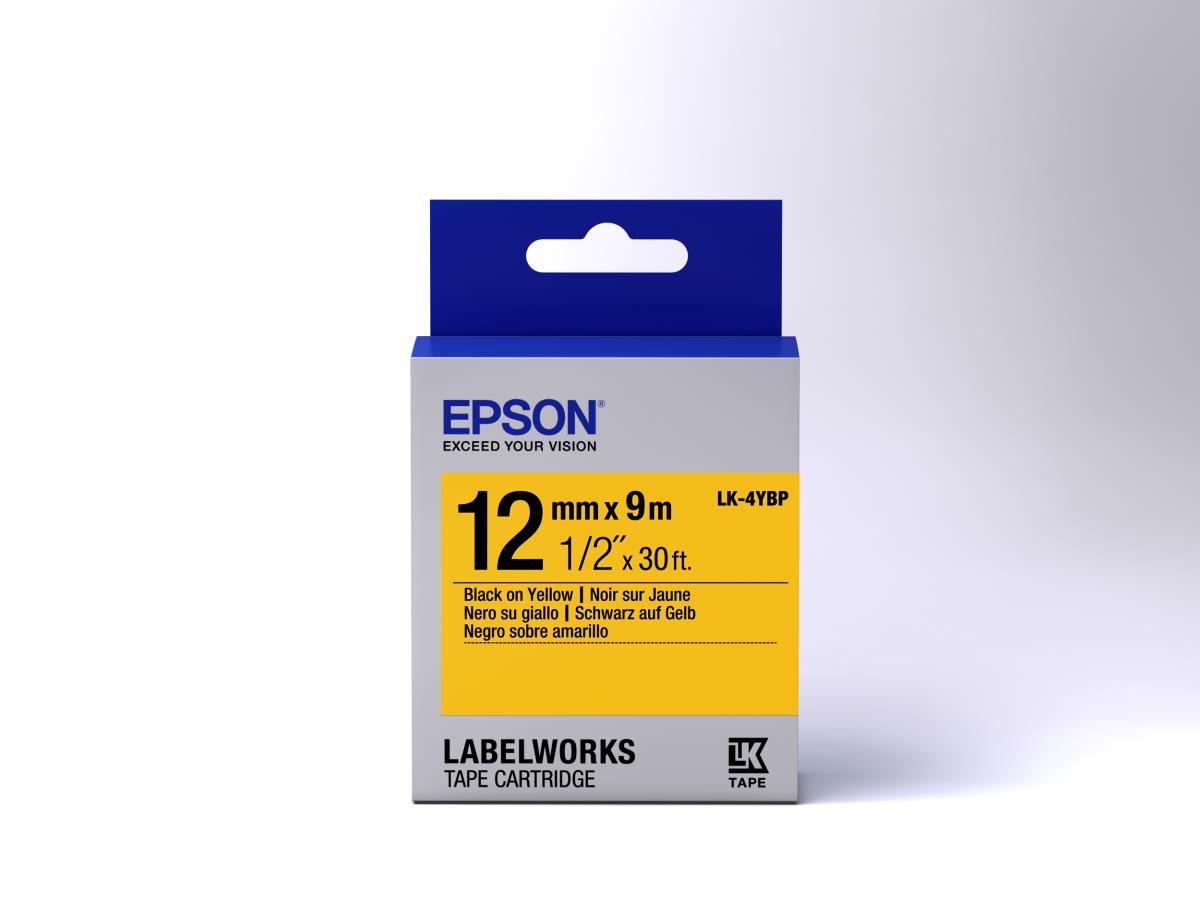 EPSON Label Cartridge Pastel Lk-4ybp Black/yellow 12mm (9m)