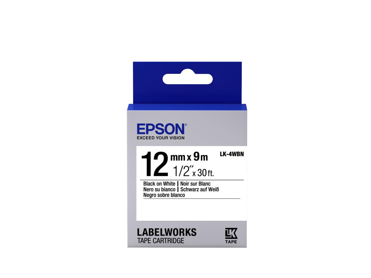 EPSON Label Cartridge Standard Lk-4wbn Black/white 12mm (9m)