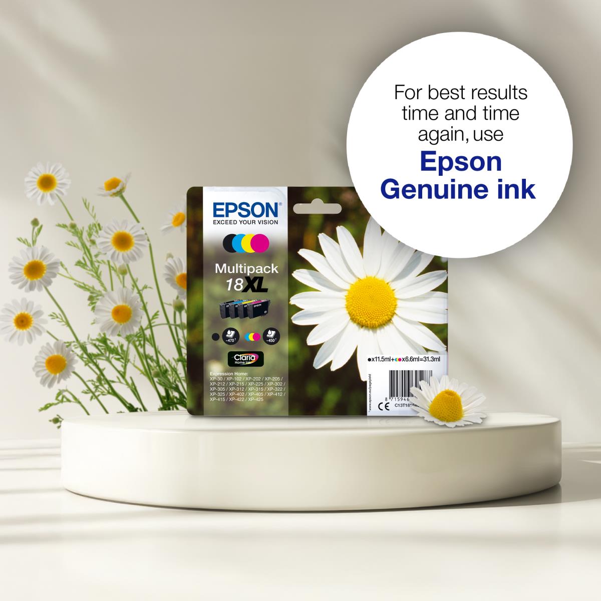 EPSON Ink Cartridge - 18 Daisy - 3.3ml - Black/ Cyan/ Yellow/ Magenta
