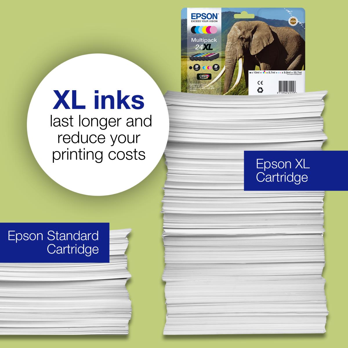 EPSON Ink Cartridge - 24 Elephant - 4.6ml - Yellow
