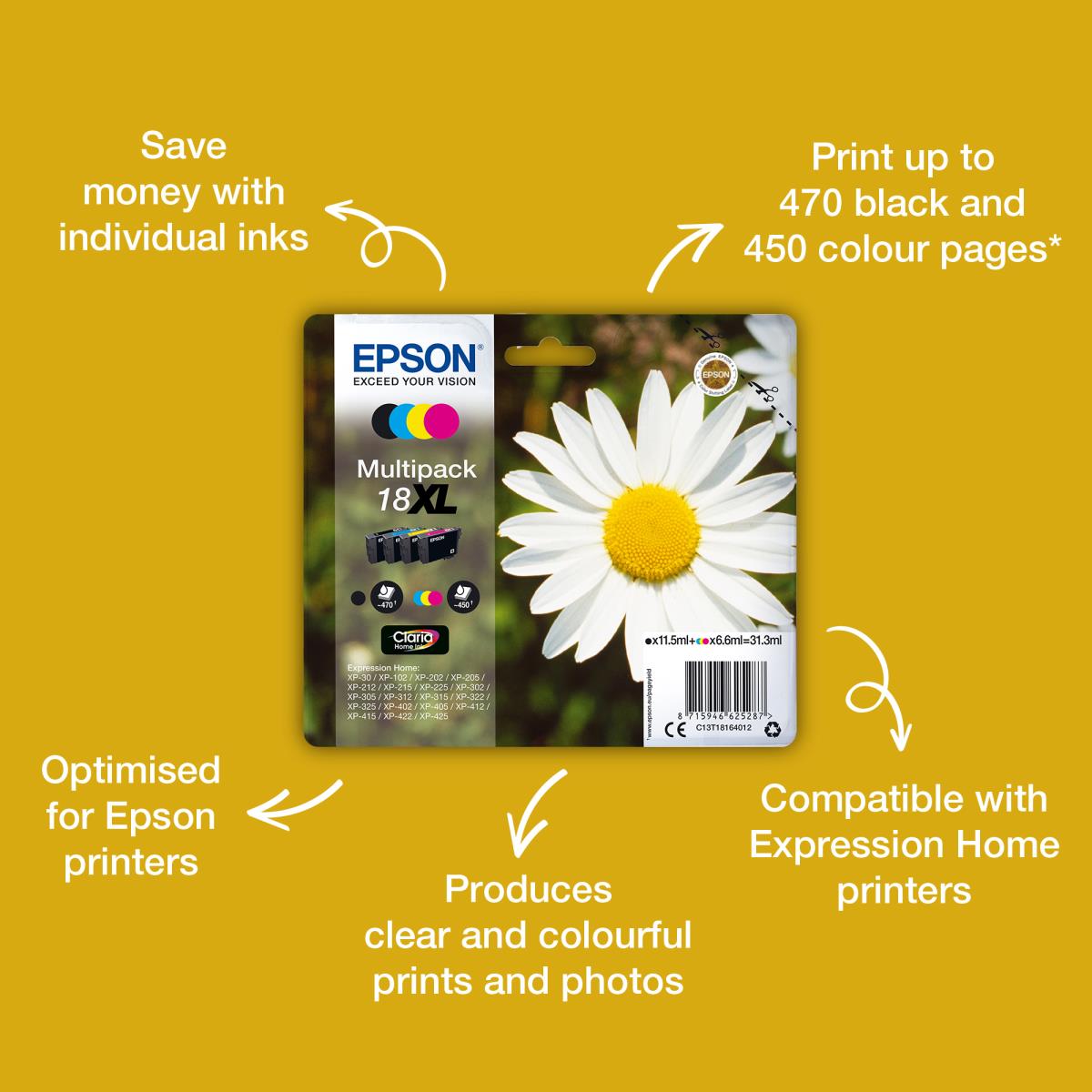 EPSON Ink Cartridge - 18 Daisy - 3.3ml - Magenta