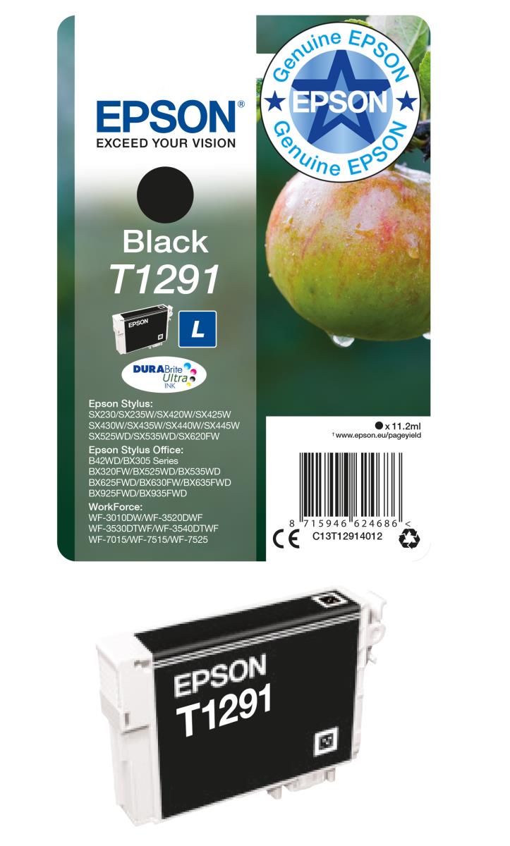 EPSON Ink Cartridge - T1291 Apple - 11.2ml - Black