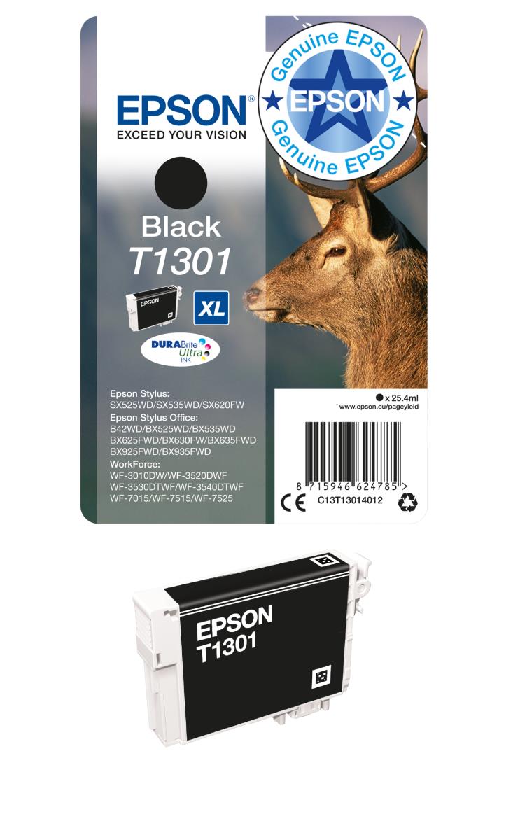 EPSON Ink Cartridge - T1301 Stag Xl - 25.4ml - Black