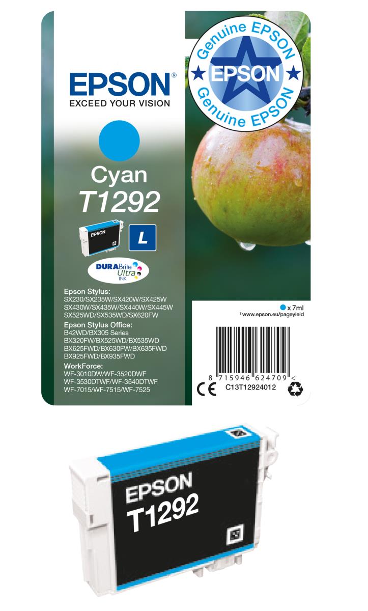 EPSON Ink Cartridge - T1292 Apple - 7ml - Cyan