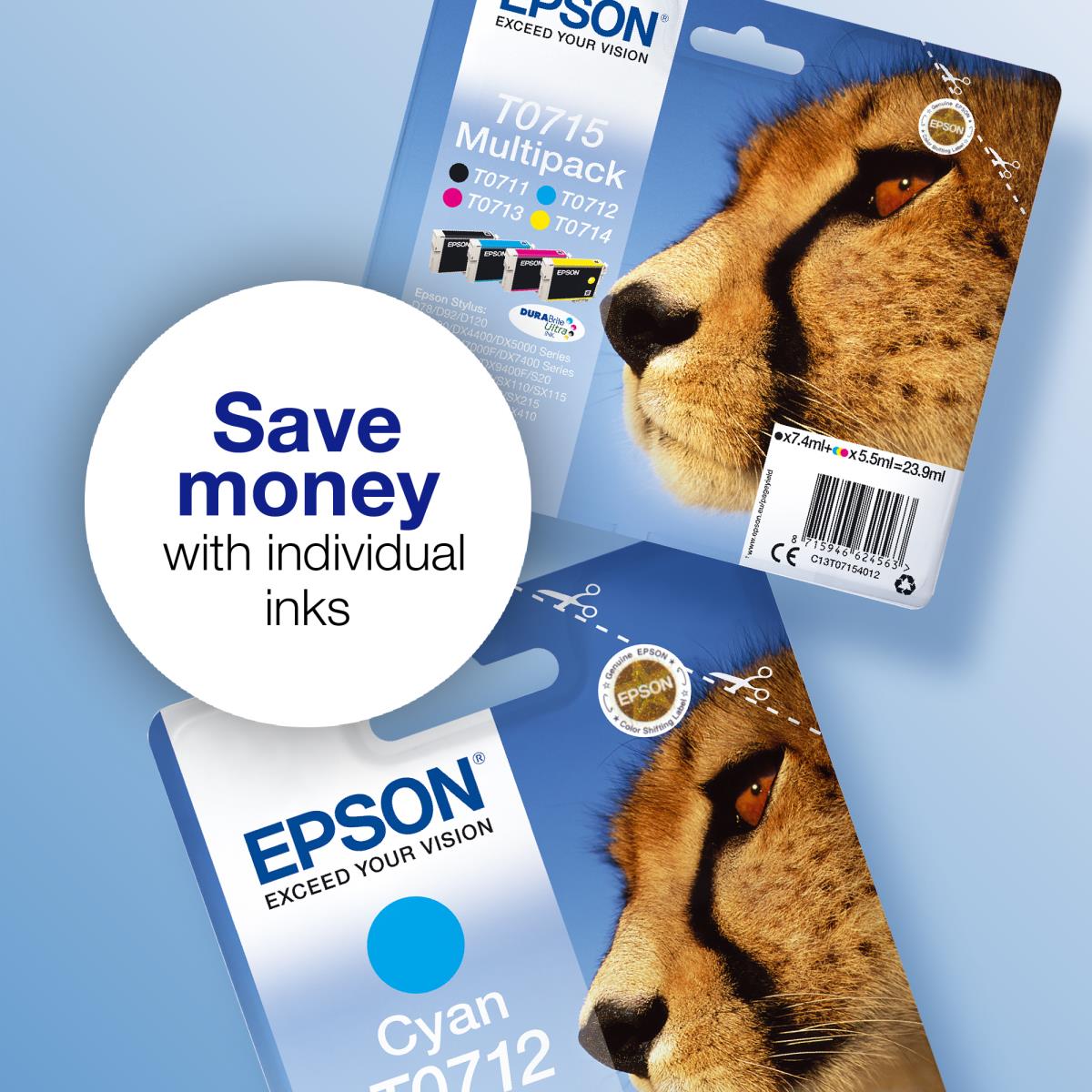 EPSON Ink Cartridge - T0712 - 5.5ml - Cyan