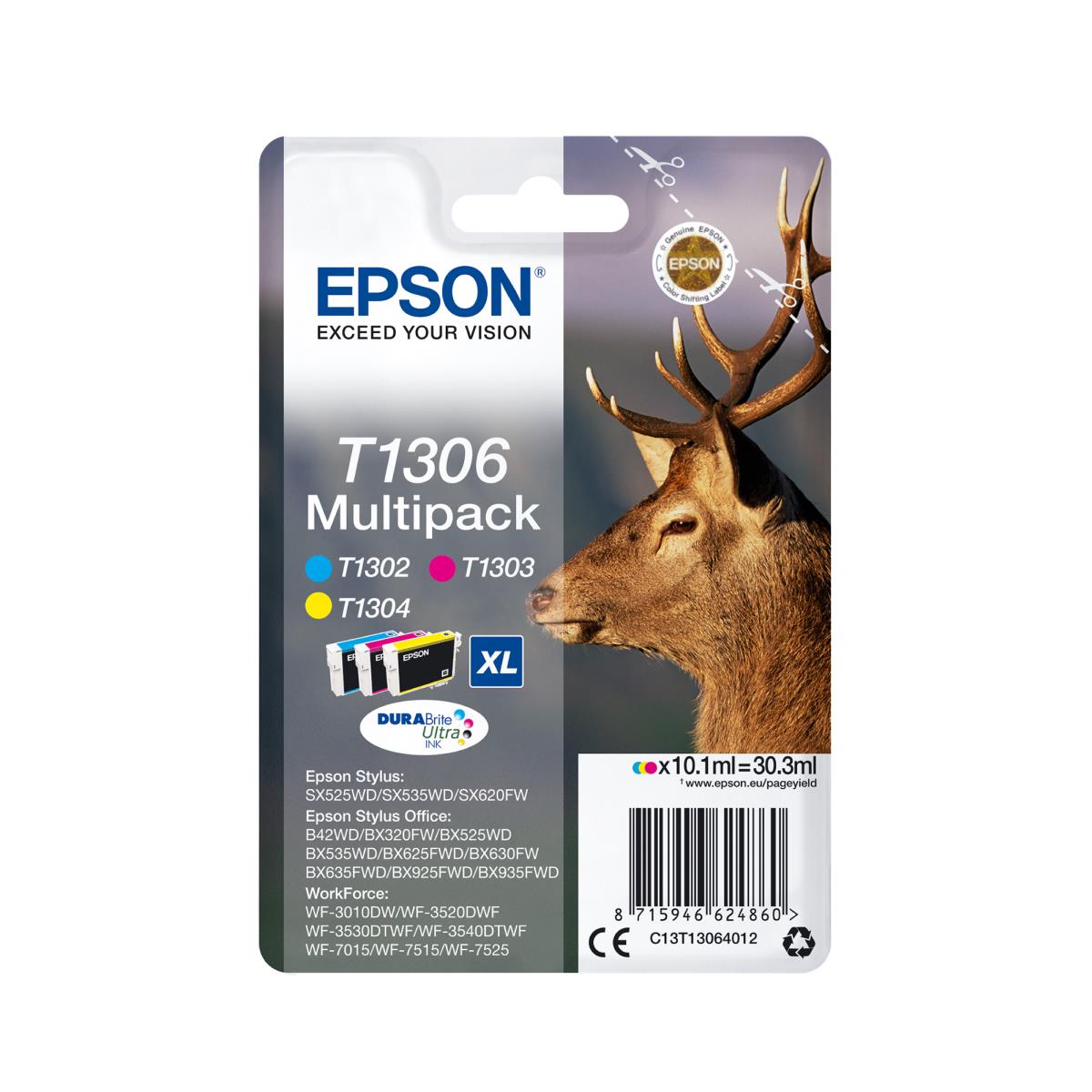EPSON Ink Cartridge - T1302 Stag Xl - 10.1ml - Cyan