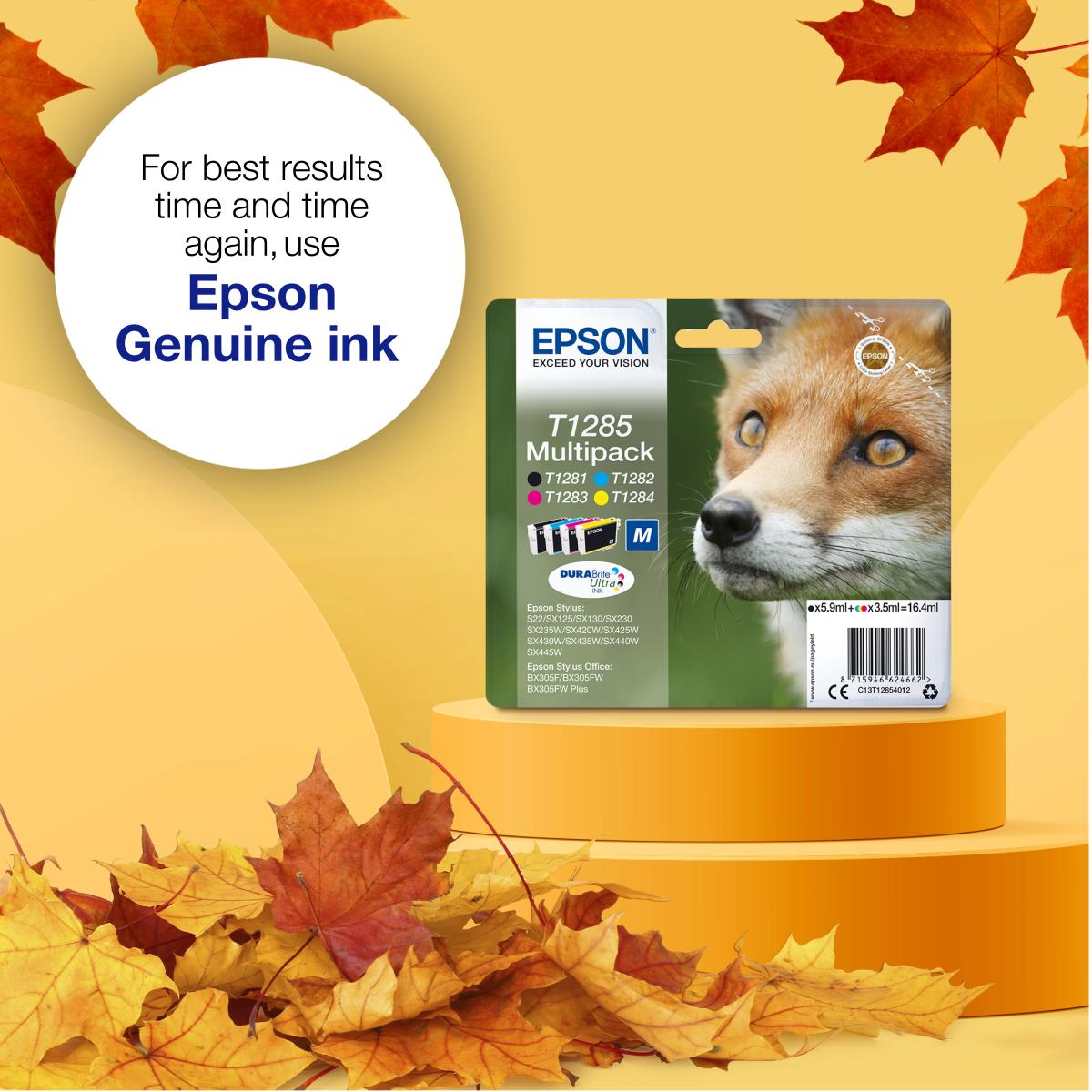 EPSON Ink Cartridge - T1285 Fox 3.5ml/ 5.9ml - Cyan/yellow/ Magenta/ Black