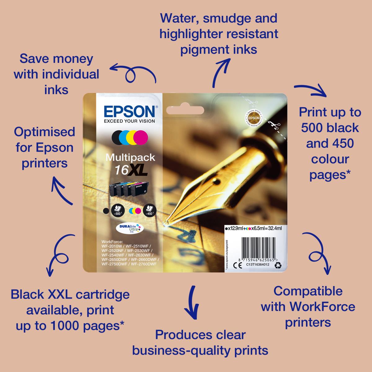 EPSON Ink Cartridge - 16 Durabrite Ultra - 3.1ml - Cyan