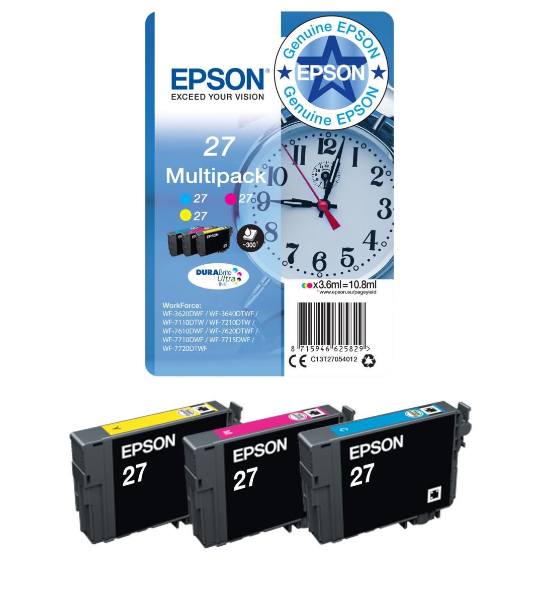 EPSON Ink Cartridge -  27 Alarm Clock - 3.6ml - Magenta